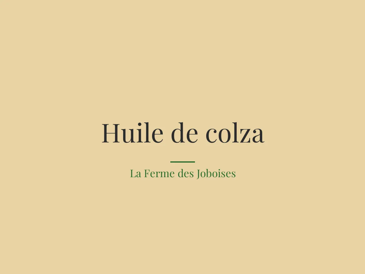 Huile de colza pressée à la ferme (photo à venir)
